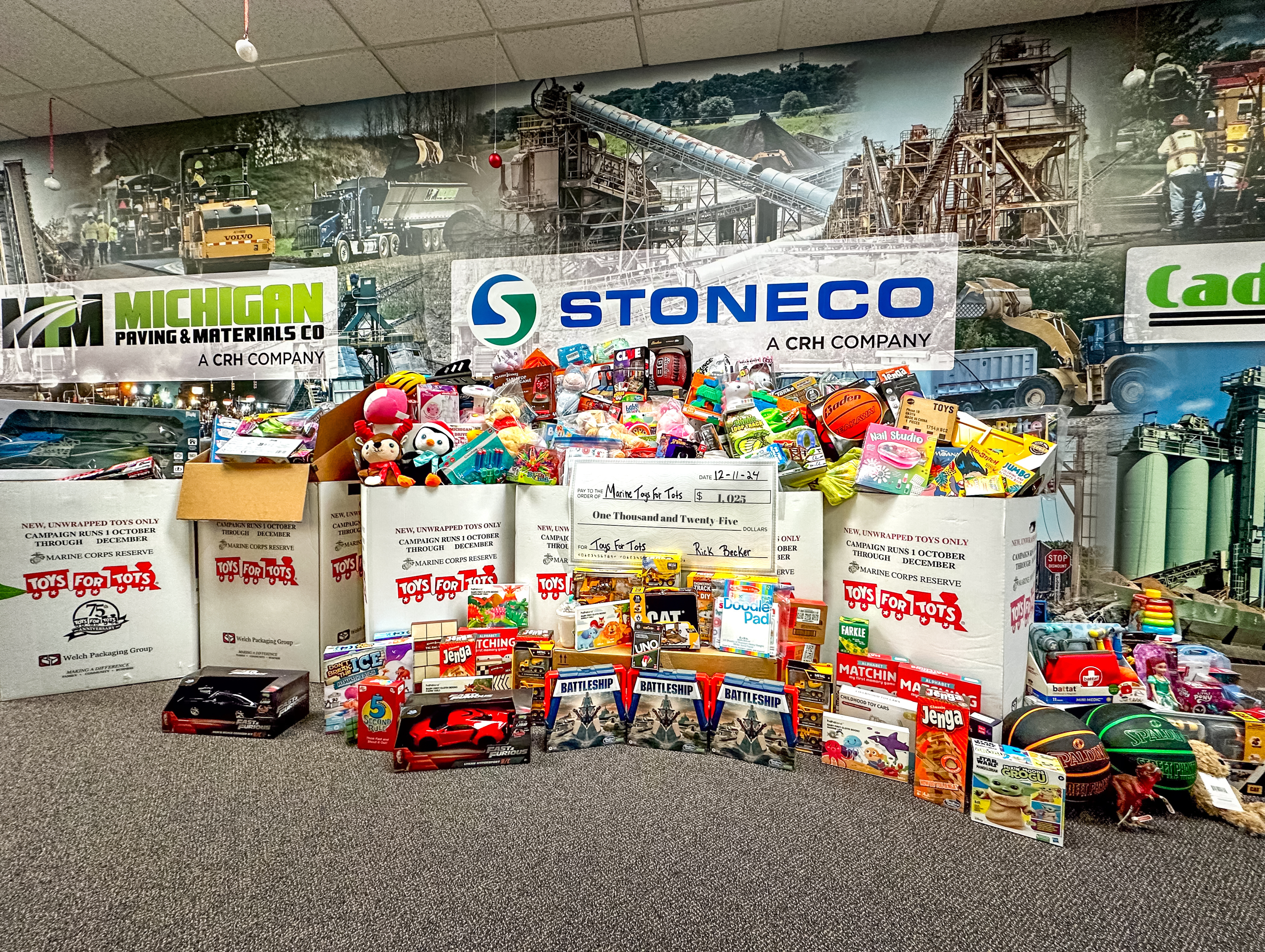 One Michigan Group Donates 800 Toys and $1,025 to Toys for Tots